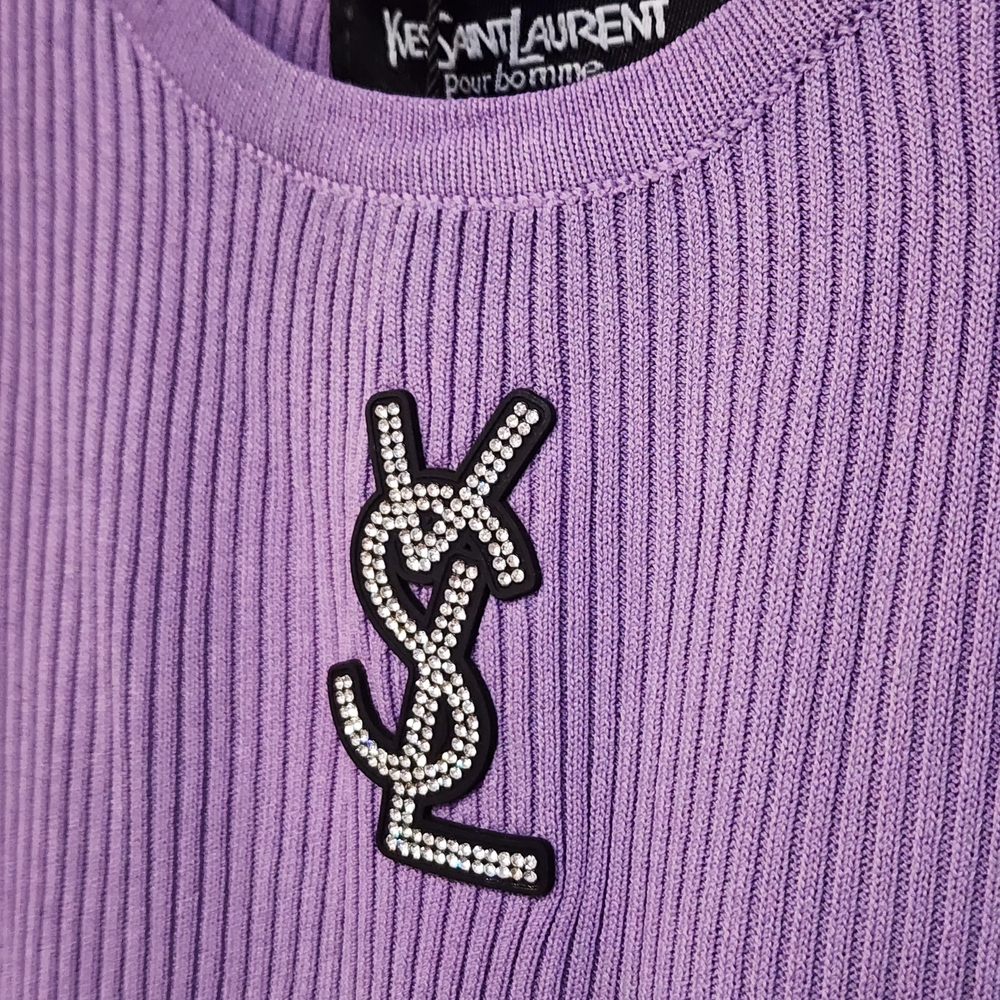 Yves Saint Laurent Purple Ribbed Tank Top - Picture 5 of 7